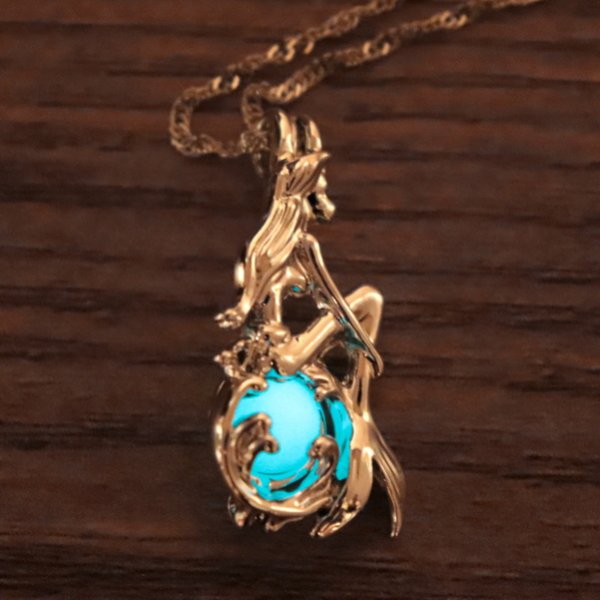 Meerjungfrau Halskette mit "leuchtender" Kugel