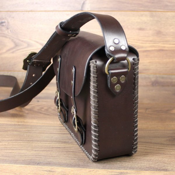 Handtasche, groß, Buchtasche - braun