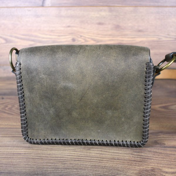 Handtasche, groß, Buchtasche - Antik-Braun