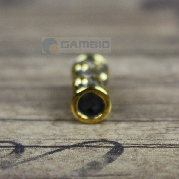 4 mm Haarperle Auge und Kugeln - goldfarben