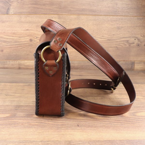 Handtasche, Buchtasche, mittel braunes  Leder