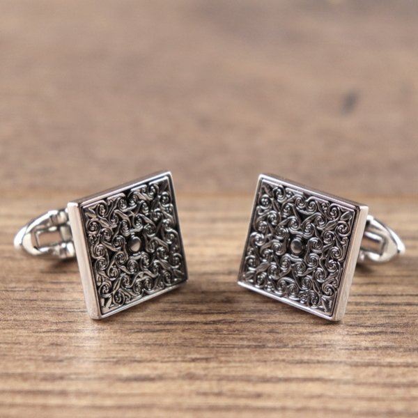 Manschettenknöpfe - Ornament 1, Farbe: Silber