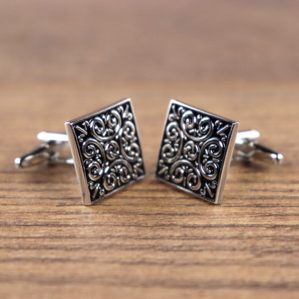 Manschettenknöpfe - Ornament 2, Farbe: Sil