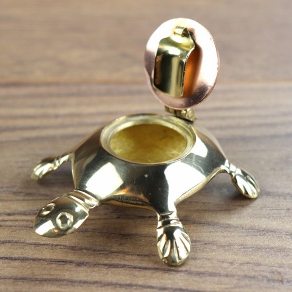 Taschenaschenbecher Messing Antik