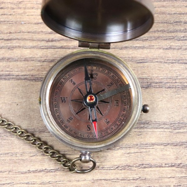 Compass on chain in antique look