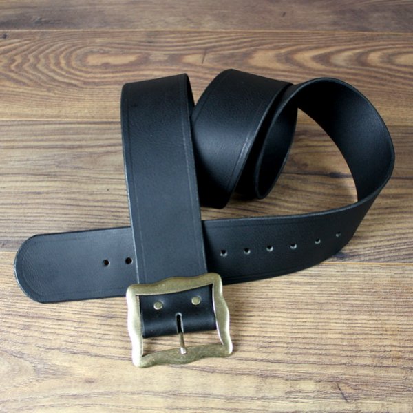 6 x 148 cm Piraten Gürtel - Büffelleder, schwarz, mit Rahmen Schnalle AM