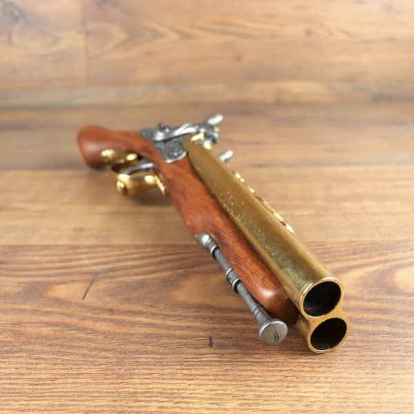 Replik - Doppelläufige Perkussions Piratenpistole - Grau