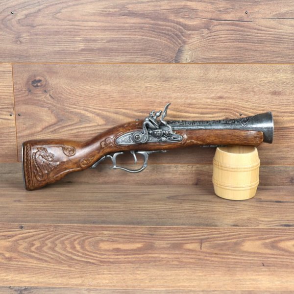 Replica - Large Tromblon Flintlock Pistol, Gray, 18th Century
