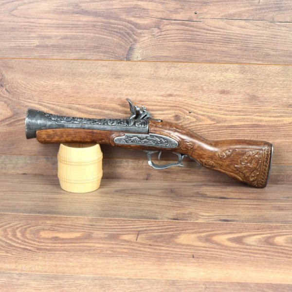 Replica - Large Tromblon Flintlock Pistol, Gray, 18th Century