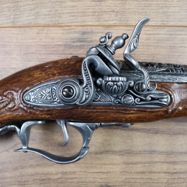 Replica - Large Tromblon Flintlock Pistol, Gray, 18th Century