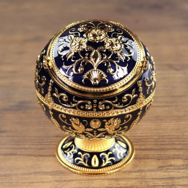 Aschenbecher "Barock Ball", Farbe: Gold / Blau