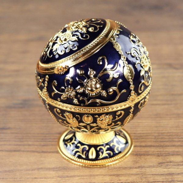 Aschenbecher "Barock Ball", Farbe: Gold / Blau"Krabbe", Messing