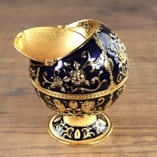 Aschenbecher "Barock Ball", Farbe: Gold / Blau