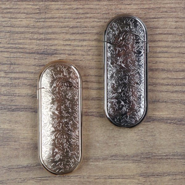 Metall Feuerzeug, flach, Ornament Muster
