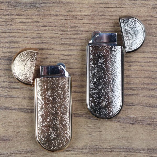 Metall Feuerzeug, flach, Ornament Muster