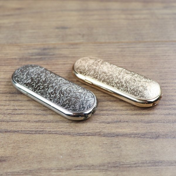 Metall Feuerzeug, flach, Ornament Muster