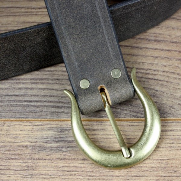 4 x 138 cm Simple Belt, Antique Brown, Simple Buckle in AB