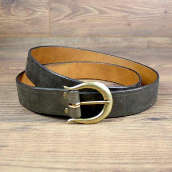 4 x 138 cm Simple Belt, Antique Brown, Simple Buckle in AB