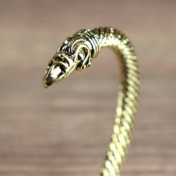 Metall Armband Rabe, geschlossener Schnabel - Farbe: Messing