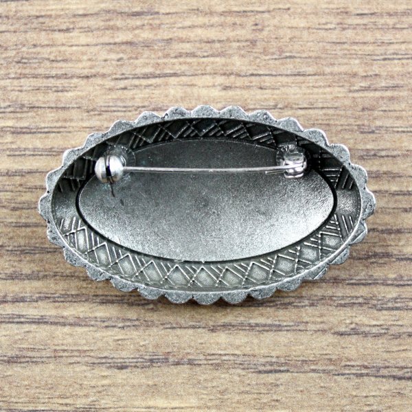 Wikinger ovale Brosche, Schalenfibel "Drachenschild" - Altsilber