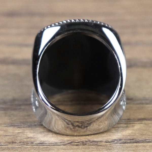 Axt Ring mit Kopf, silberfarben