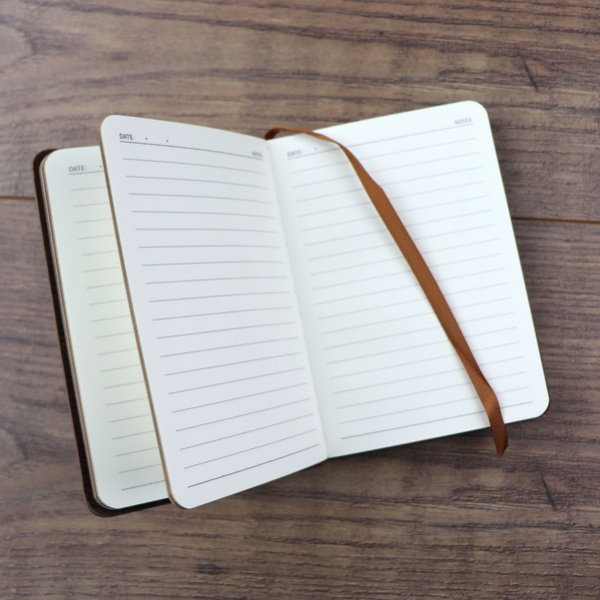 Kunstleder Notiz Buch - Rosenmuster - Hellbraun