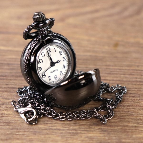 Geschlossene Kugel Uhr, glatt - Schwarz