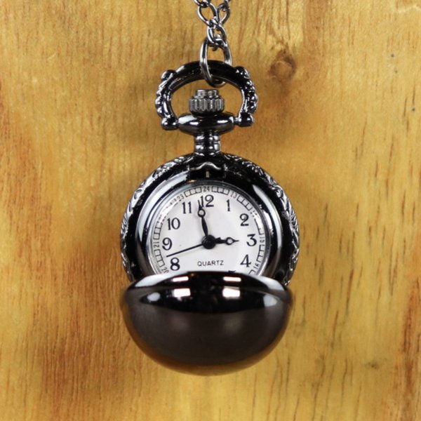 Geschlossene Kugel Uhr, glatt - Schwarz