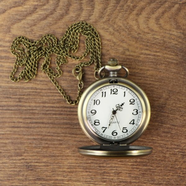 Schlichte Taschenuhr mit Klappdeckel, Farbe: Altmessing