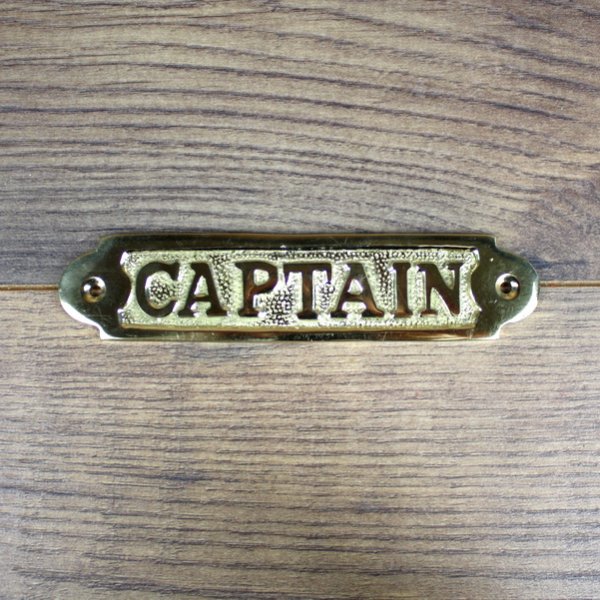 Türschild "Captain" Messing