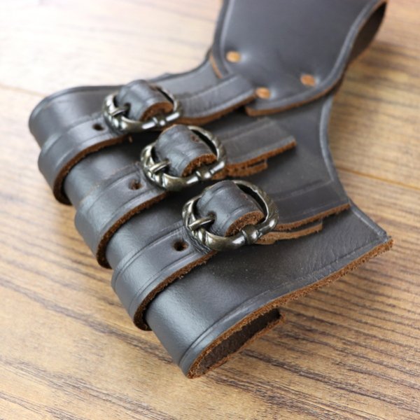 Schwerthalter - Gürtel - 3 Schnallen - braun - Rechtshänder