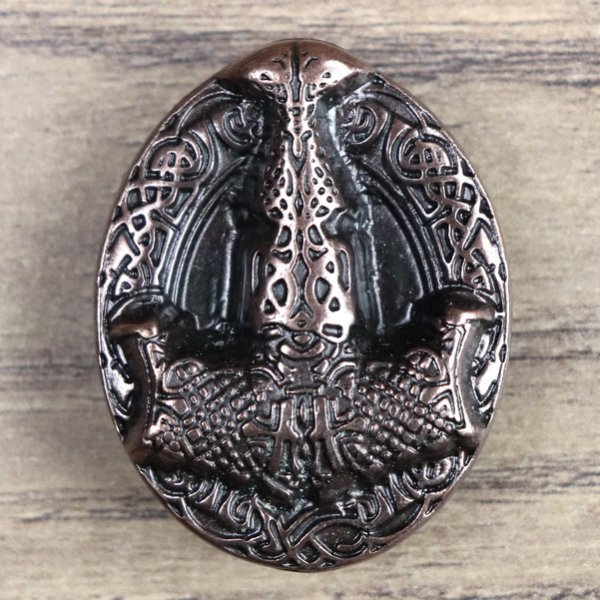 Thors Hammer, Mjölnir, oval, Kupfer, 42 x 33 mm