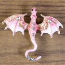 Drachen Brosche - ausgebreitete Flügel, Ansicht von oben, Rosa