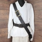 Einfachen Crossbelt 6 cm, Büffelleder, Dunkelbraun (L)