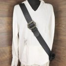 Einfacher Crossbelt Büffelleder, Schwarz, 6 cm, (L) 75-85 cm Quermaß - Barock Schnalle - AM