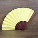 Bamboo / Silk Fan, Bordeaux-Gold, 59 x 34 cm