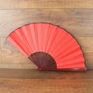 Bamboo / Silk Fan, Bordeaux-Red, 59 x 34 cm