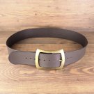 6 x 136 cm belt, buffalo leather, brown / circumference 107 – 127 cm / large buckle AM